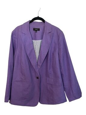 Talbots Purple 100% Linen Blazer
